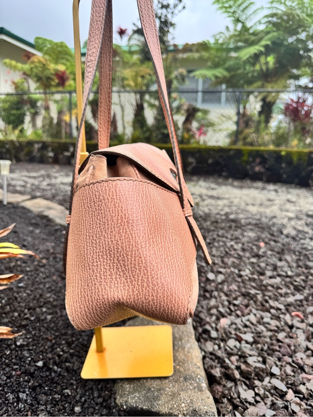 TOD’S Vintage Italy Pink Pebbled Leather & Suede Shoulder Bag Quiet Luxury - Picture 4 of 15